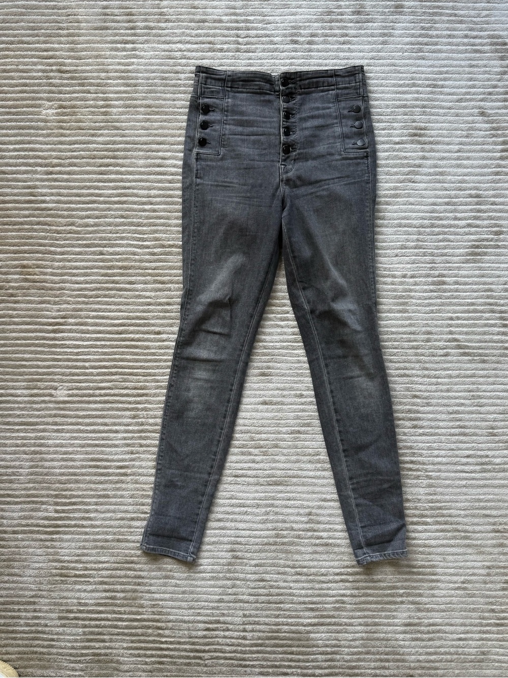 J BRAND High-Waist Gray Button-Front Women’s Jeans STRETCHY